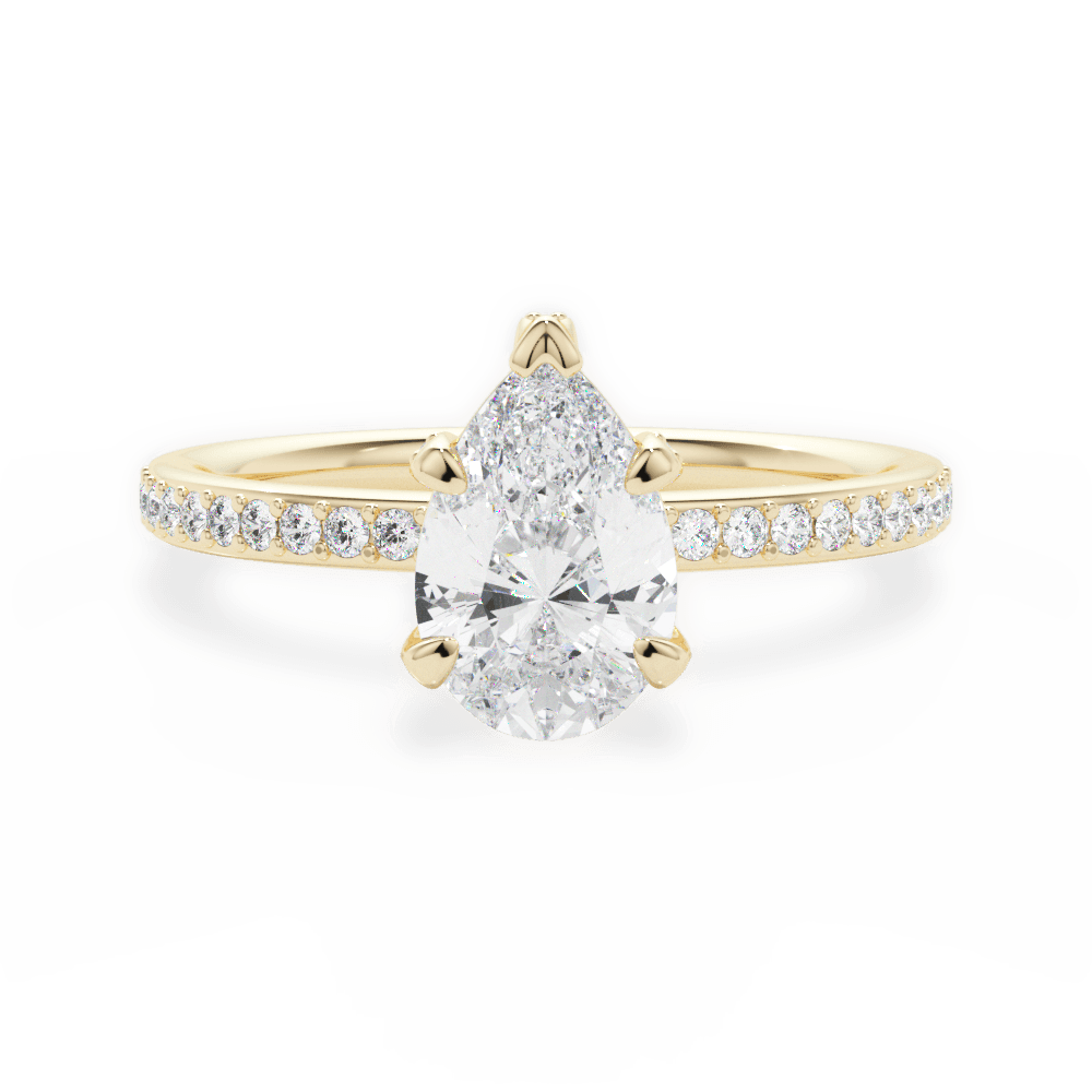 Janice Pear Cut Lab Grown Diamond 18Kt Yellow Gold Engagement Ring