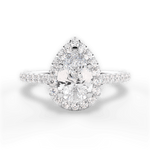 Leah Pear Cut Lab Grown Diamond 14Kt White Gold Engagement Ring
