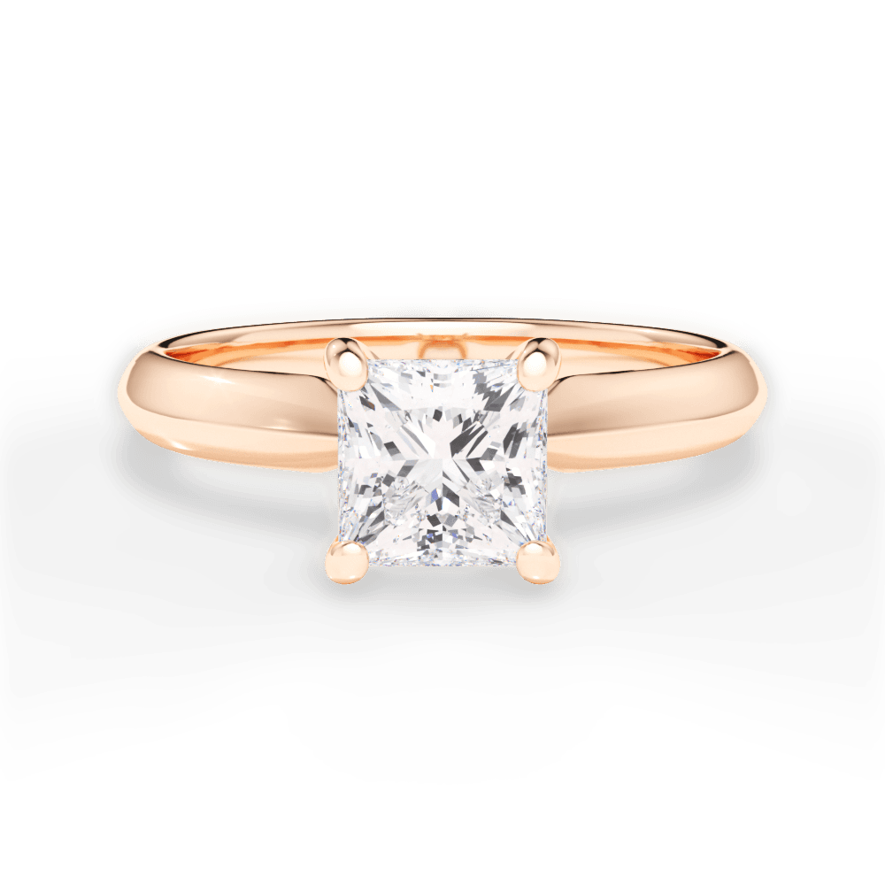 Beth Princess Cut Lab Grown Diamond 18Kt Rose Gold Engagement Ring