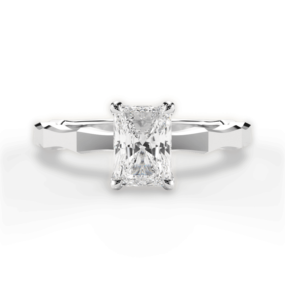 Aaliyah Radiant Cut Lab Grown Diamond Platinum Engagement Ring