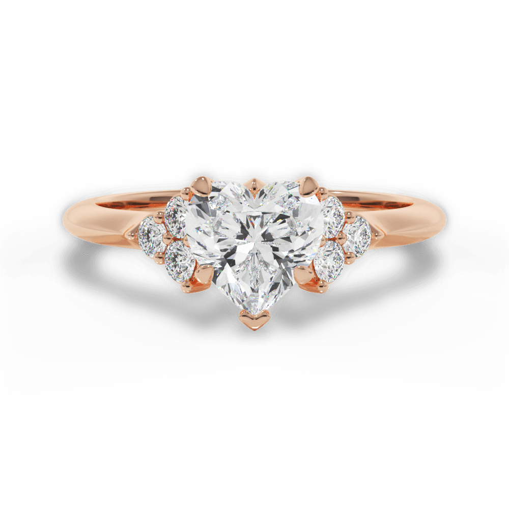 Celeste Heart Cut Lab Grown Diamond 18Kt Rose Gold Engagement Ring