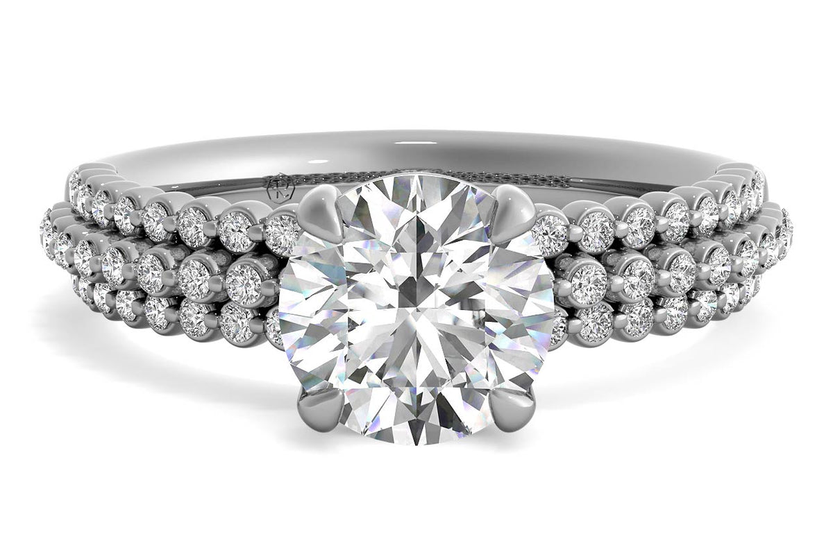 Hailey Round Cut Lab Grown Diamond 18Kt White Gold Engagement Ring
