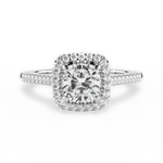 Jeanne Cushion Cut Lab Grown Diamond 18Kt White Gold Engagement Ring
