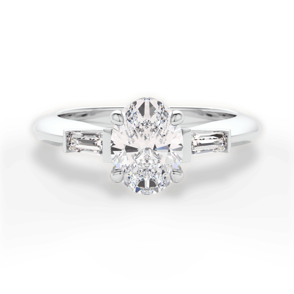 Emily Oval Cut Lab Grown Diamond 14Kt White Gold Engagement Ring