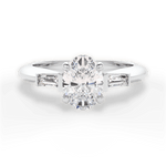 Emily Oval Cut Lab Grown Diamond 18Kt White Gold Engagement Ring