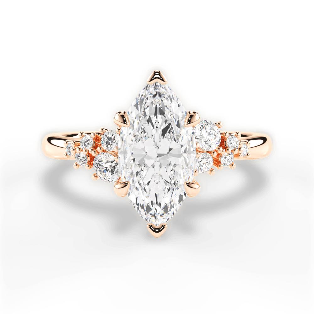Carmen Marquise Cut Lab Grown Diamond 18Kt Rose Gold Engagement Ring