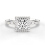 Joanne Princess Cut Lab Grown Diamond 18Kt White Gold Engagement Ring