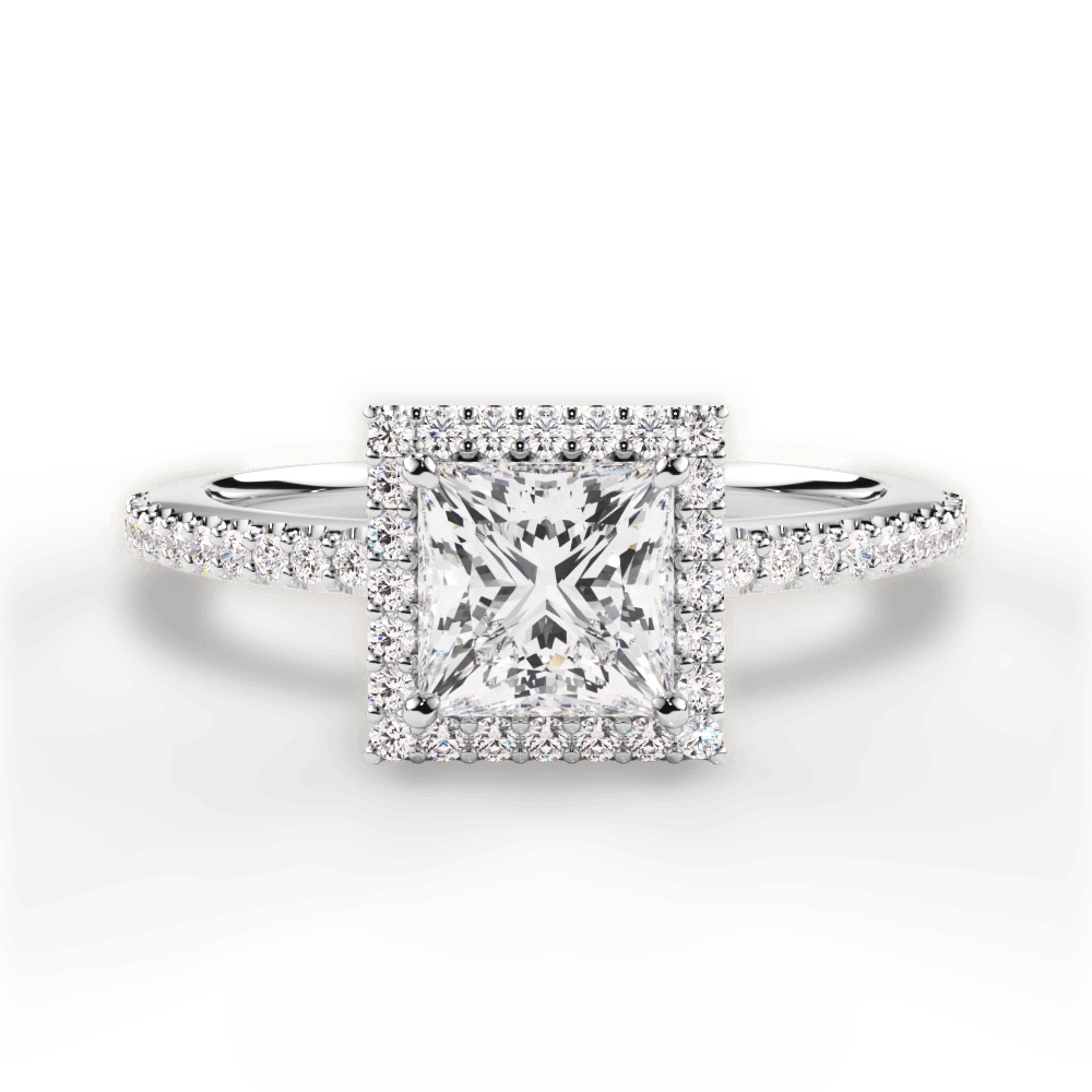 Joanne Princess Cut Lab Grown Diamond 18Kt White Gold Engagement Ring