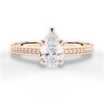 Donna Pear Cut Lab Grown Diamond 18Kt Rose Gold Engagement Ring