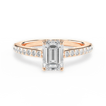 Joan Emerald Cut Lab Grown Diamond 18Kt Rose Gold Engagement Ring