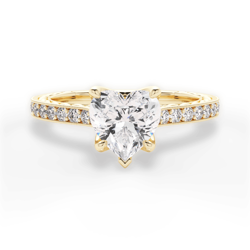 Gilda Heart Cut Lab Grown Diamond 18Kt Yellow Gold Engagement Ring