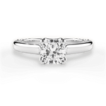 Carrie Cushion Cut Lab Grown Diamond 14Kt White Gold Engagement Ring