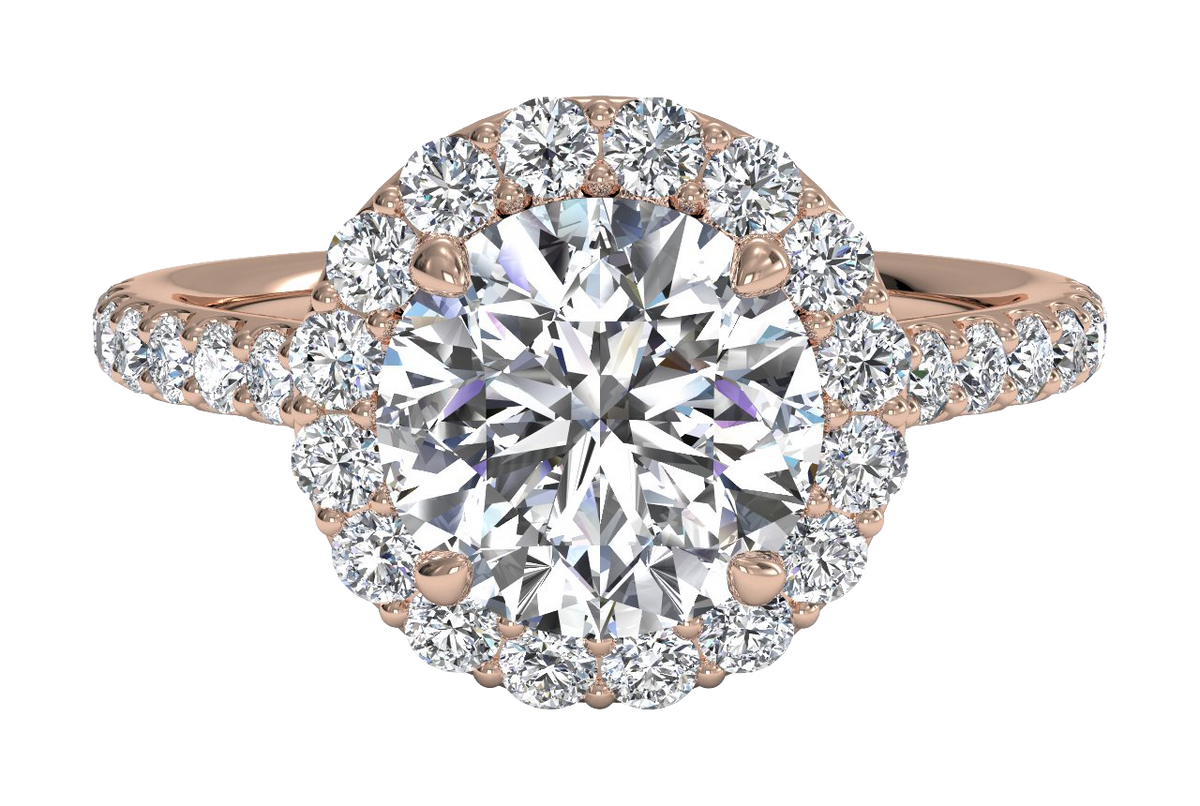 Leah Round Cut Lab Grown Diamond 18Kt Rose Gold Engagement Ring