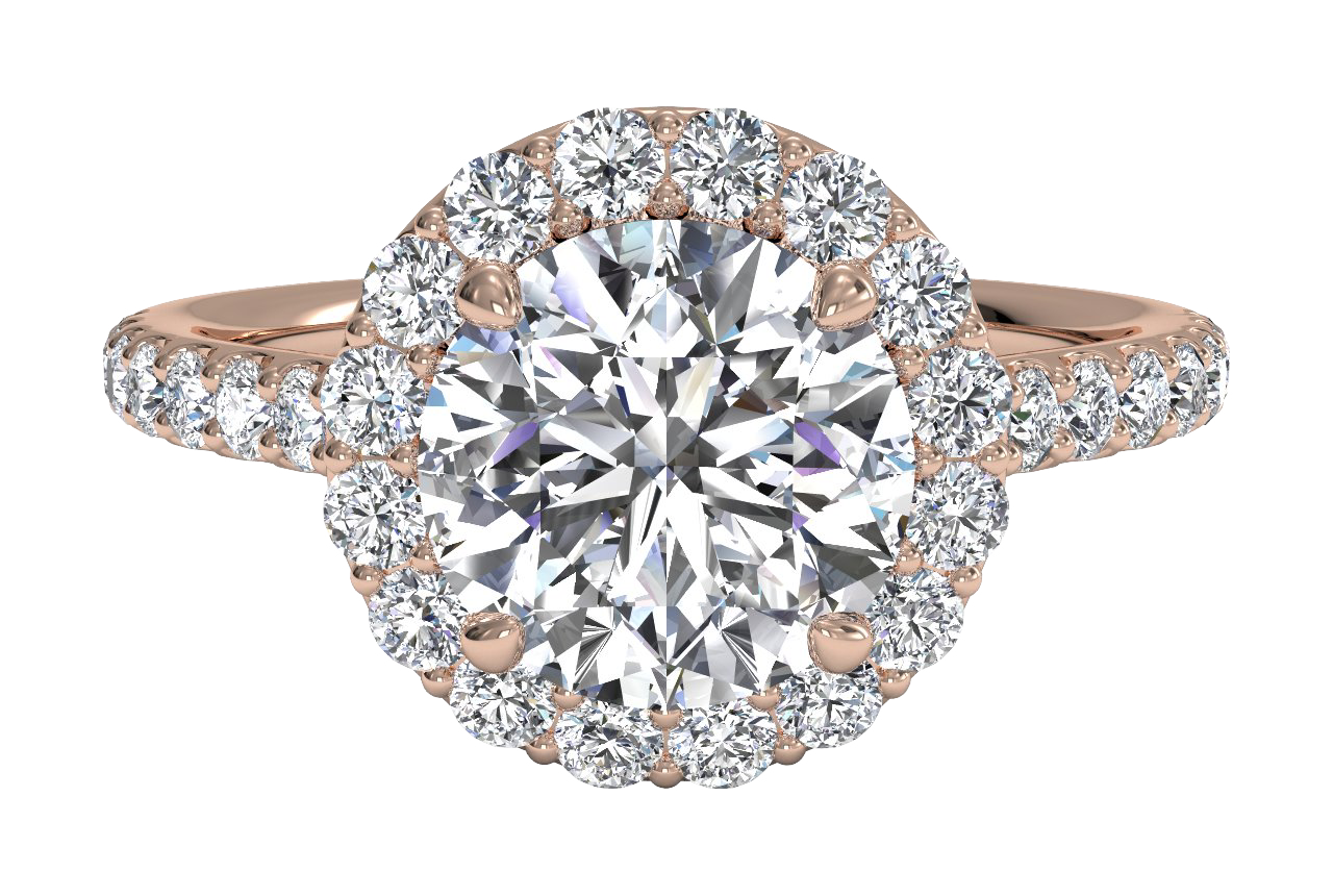 Leah Round Cut Lab Grown Diamond 18Kt Rose Gold Engagement Ring