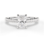 Frances Radiant Cut Lab Grown Diamond Platinum Engagement Ring