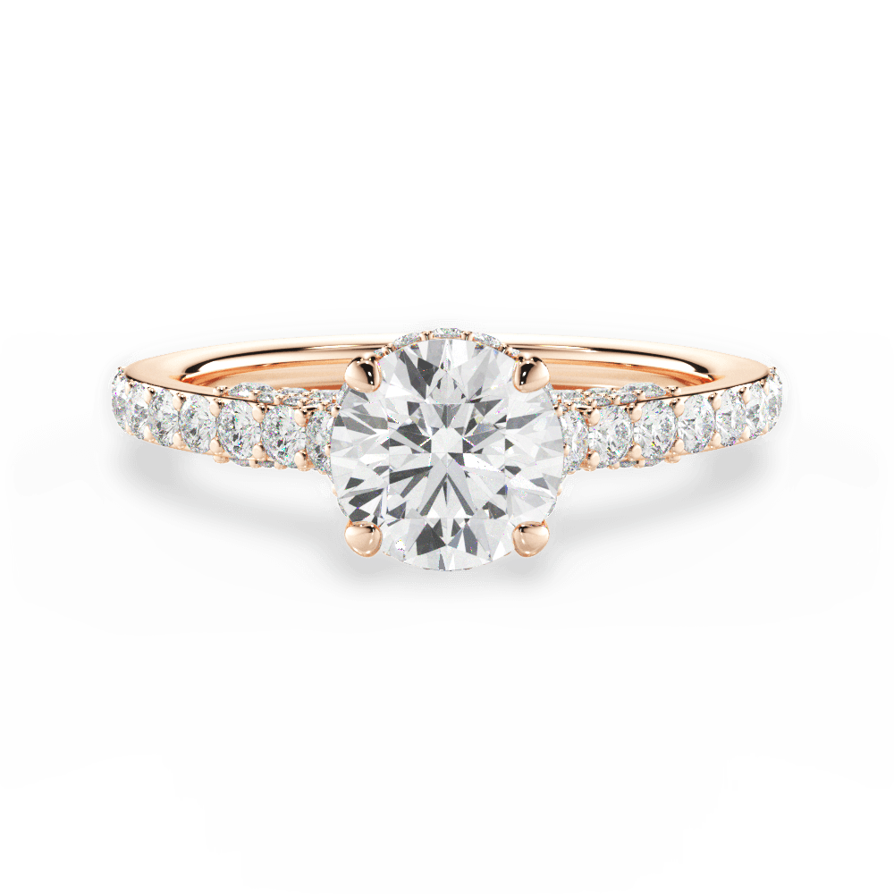 Laura Round Cut Lab Grown Diamond 18Kt Rose Gold Engagement Ring
