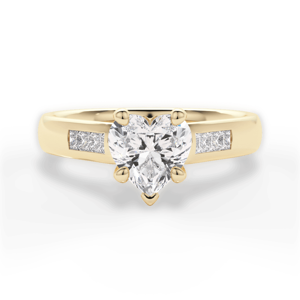 Brittany Heart Cut Lab Grown Diamond 18Kt Yellow Gold Engagement Ring
