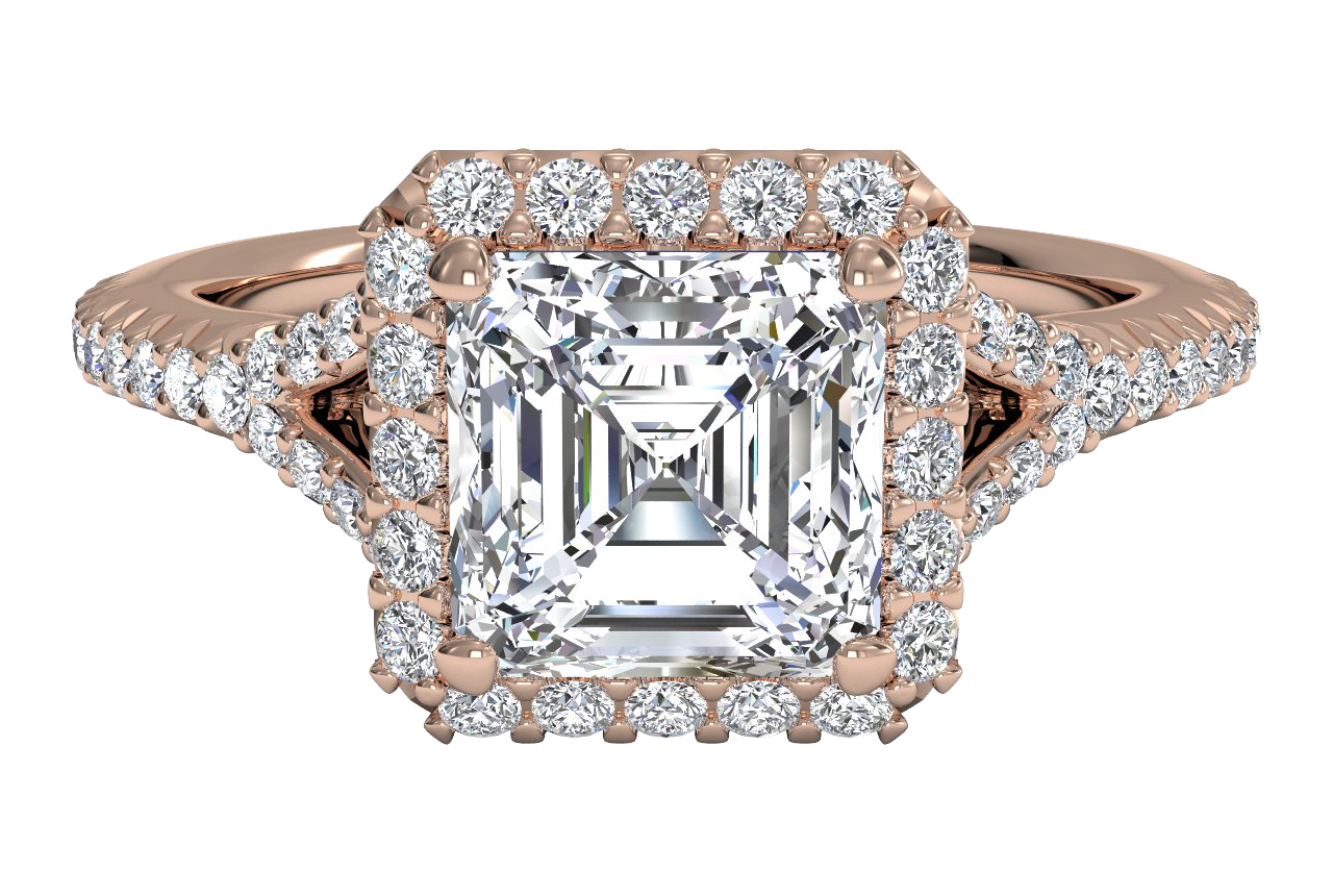 Judy Asscher Cut Lab Grown Diamond 18Kt Rose Gold Engagement Ring