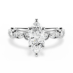 Edith Marquise Cut Lab Grown Diamond 14Kt White Gold Engagement Ring