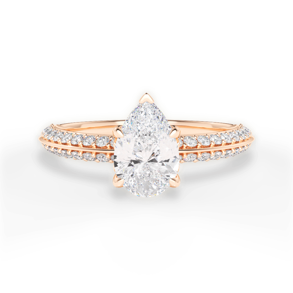 Gail Pear Cut Lab Grown Diamond 18Kt Rose Gold Engagement Ring