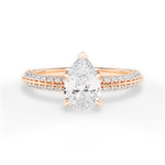 Gail Pear Cut Lab Grown Diamond 18Kt Rose Gold Engagement Ring
