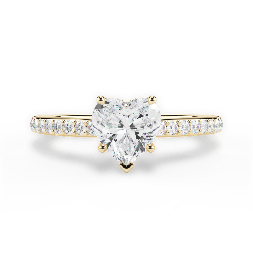 Joan Heart Cut Lab Grown Diamond 18Kt Yellow Gold Engagement Ring