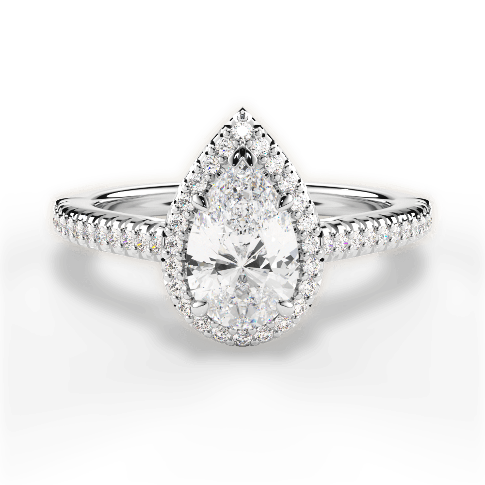 Jenny Pear Cut Lab Grown Diamond Platinum Engagement Ring