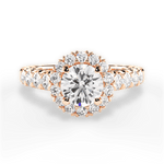 Lacey Round Cut Lab Grown Diamond 18Kt Rose Gold Engagement Ring