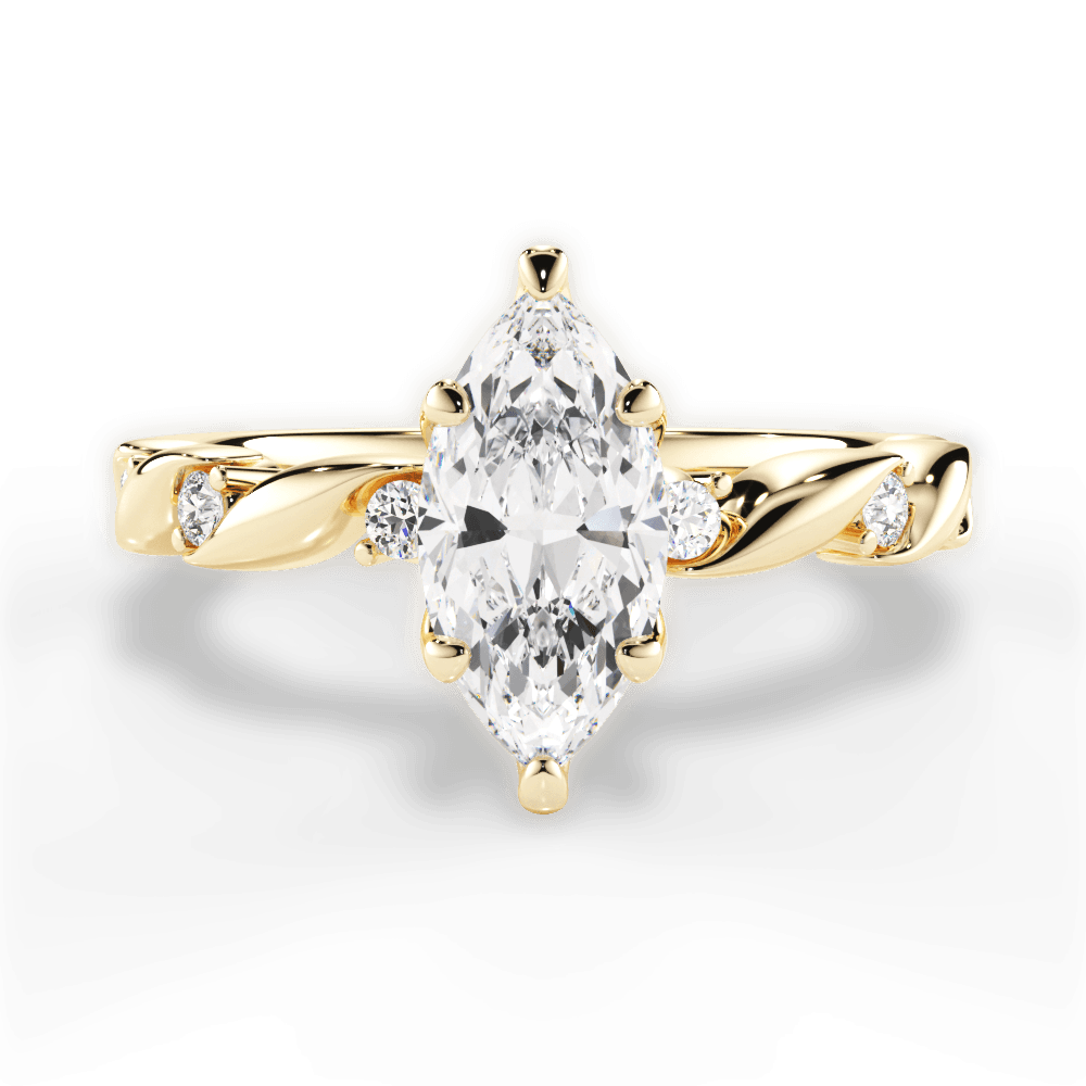 Emma Marquise Cut Lab Grown Diamond 18Kt Yellow Gold Engagement Ring