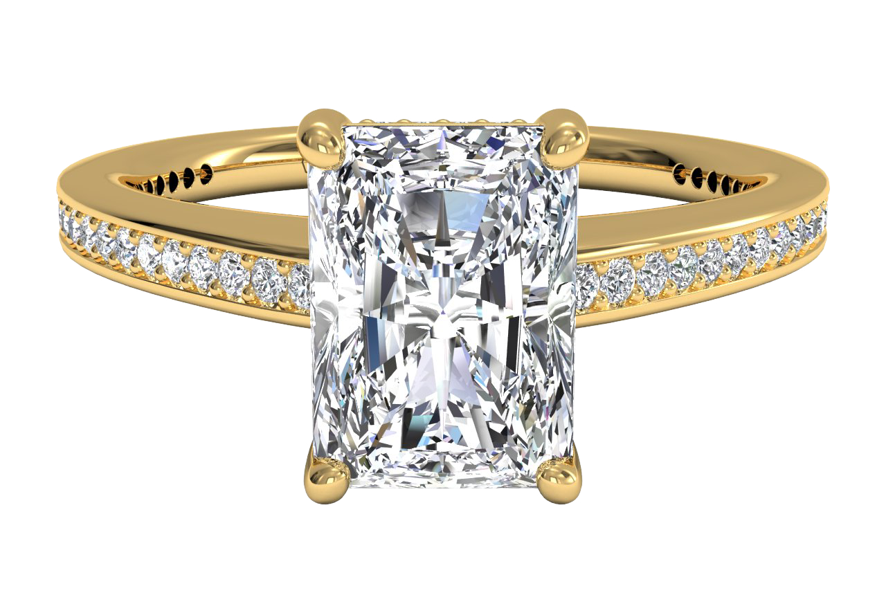 Judith Radiant Cut Lab Grown Diamond 18Kt Yellow Gold Engagement Ring