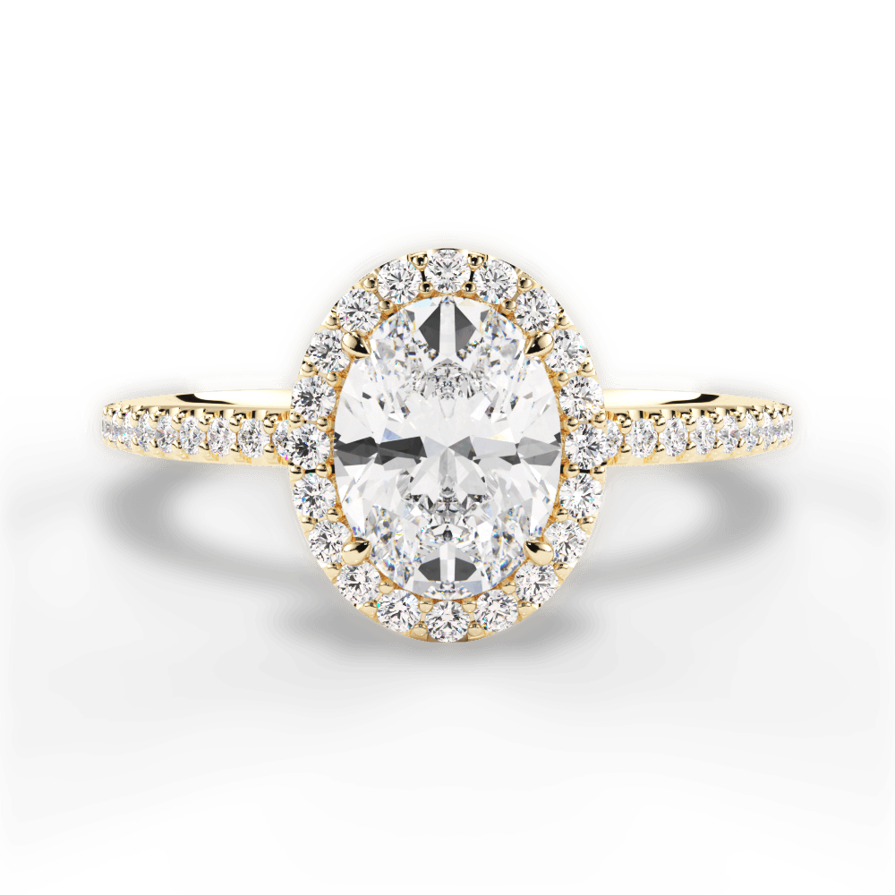 Joanne Oval Cut Lab Grown Diamond 18Kt Yellow Gold Engagement Ring