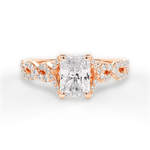 Justine Radiant Cut Lab Grown Diamond 18Kt Rose Gold Engagement Ring
