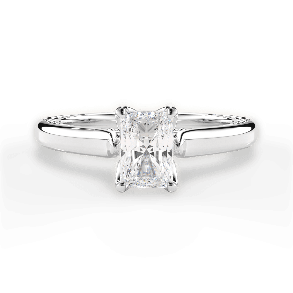 Carrie Radiant Cut Lab Grown Diamond Platinum Engagement Ring