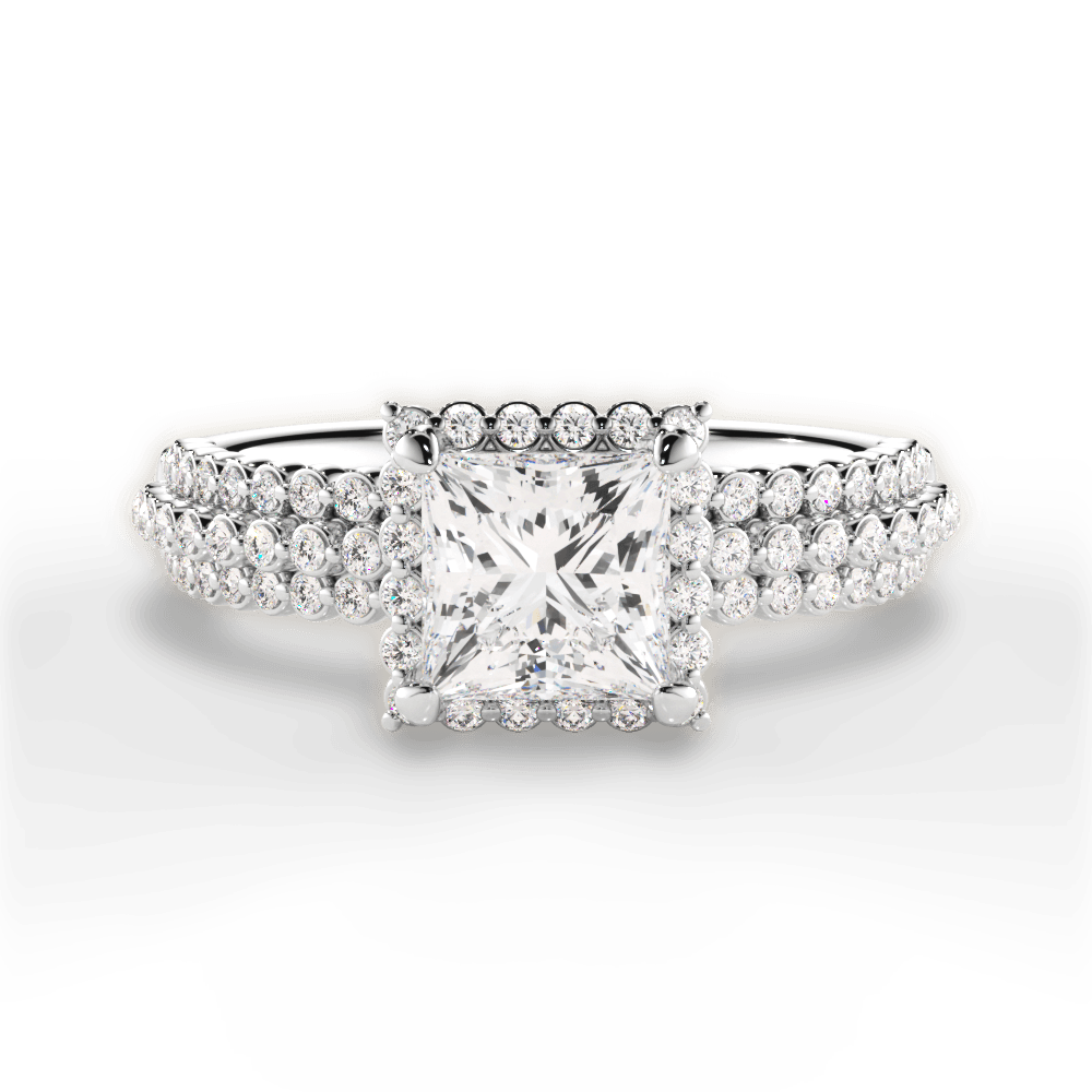 Jocelyn Princess Cut Lab Grown Diamond 18Kt White Gold Engagement Ring