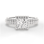 Jocelyn Princess Cut Lab Grown Diamond Platinum Engagement Ring