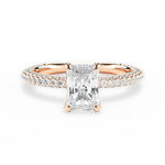 Kristen Radiant Cut Lab Grown Diamond 18Kt Rose Gold Engagement Ring