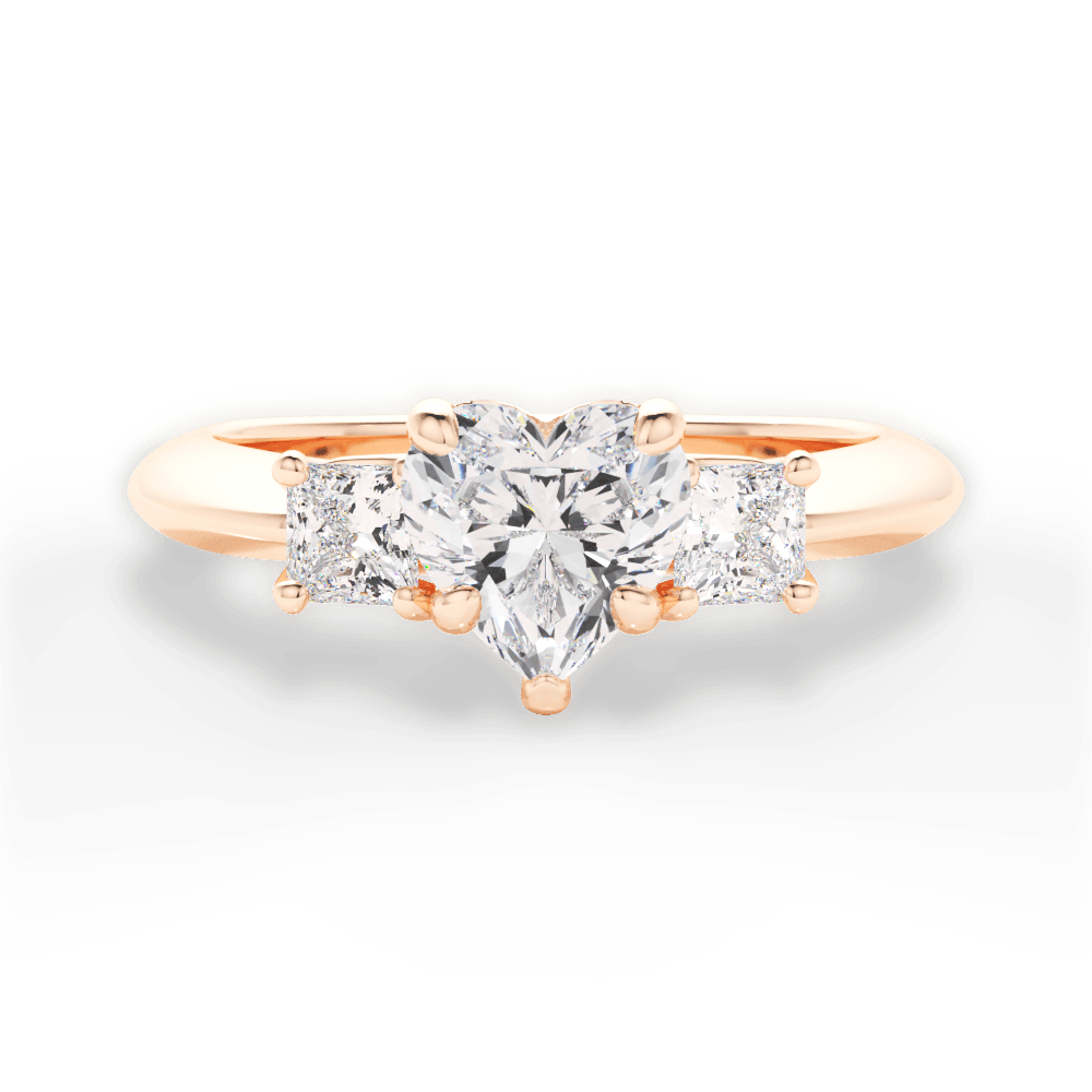 Dorothy Heart Cut Lab Grown Diamond 18Kt Rose Gold Engagement Ring