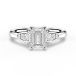 Cecilia Emerald Cut Lab Grown Diamond Platinum Engagement Ring