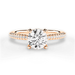 Helen Round Cut Lab Grown Diamond 18Kt Rose Gold Engagement Ring