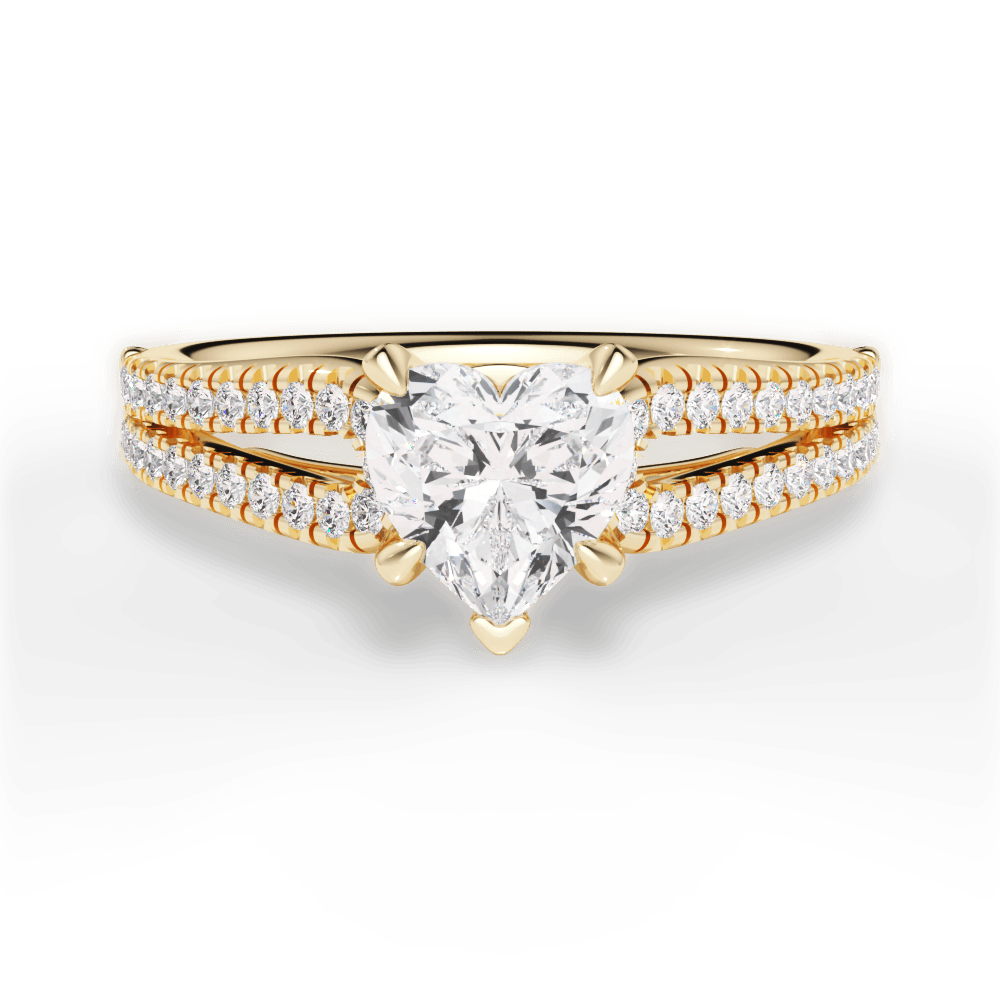 Jessica Heart Cut Lab Grown Diamond 18Kt Yellow Gold Engagement Ring