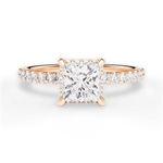 Isabella Princess Cut Lab Grown Diamond 18Kt Rose Gold Engagement Ring