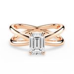 Ada Emerald Cut Lab Grown Diamond 18Kt Rose Gold Engagement Ring