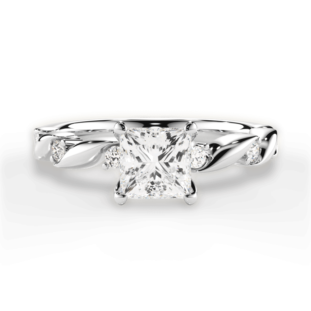 Emma Princess Cut Lab Grown Diamond Platinum Engagement Ring