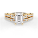 Jessica Emerald Cut Lab Grown Diamond 18Kt Yellow Gold Engagement Ring