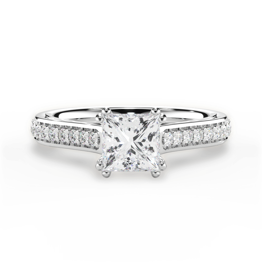 Deborah Princess Cut Lab Grown Diamond 18Kt White Gold Engagement Ring