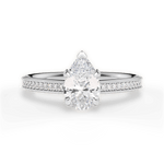 Janet Pear Cut Lab Grown Diamond 18Kt White Gold Engagement Ring