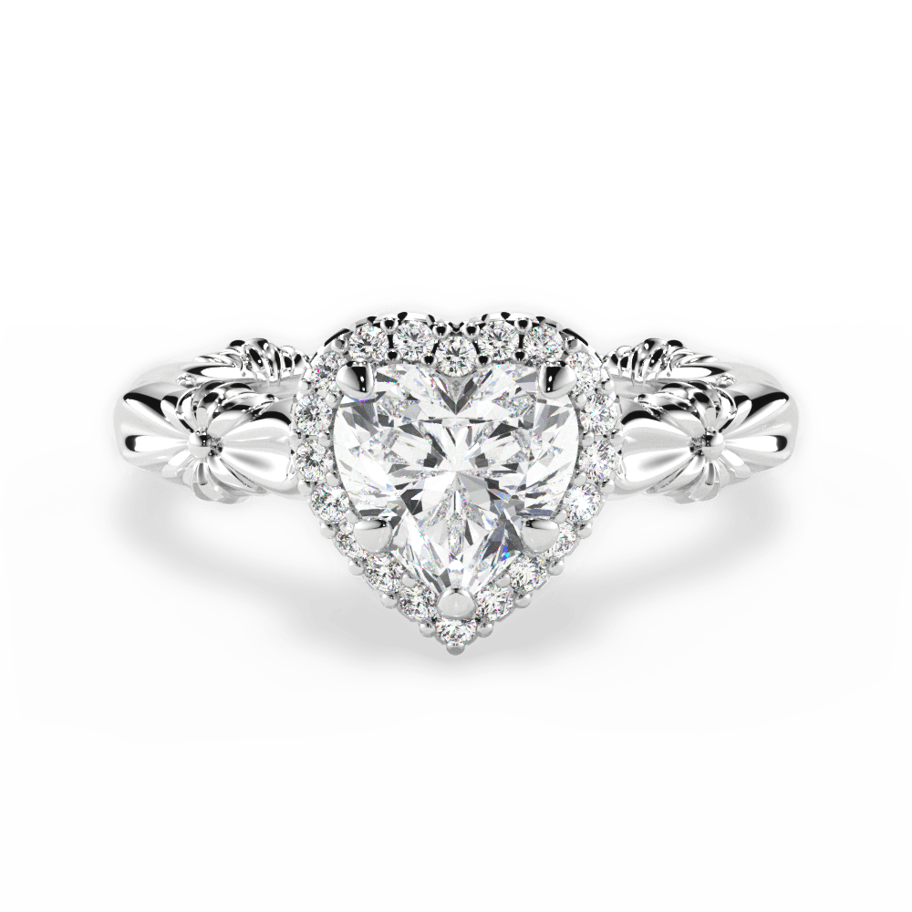 Erica Heart Cut Lab Grown Diamond Platinum Engagement Ring