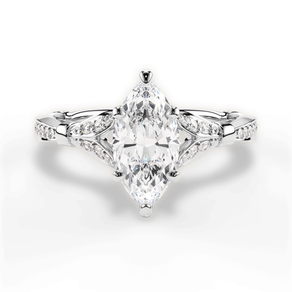 Geraldine Marquise Cut Lab Grown Diamond Platinum Engagement Ring