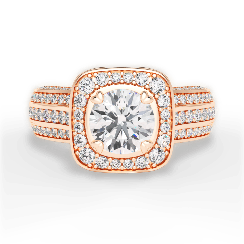 Madison Round Cut Lab Grown Diamond 18Kt Rose Gold Engagement Ring