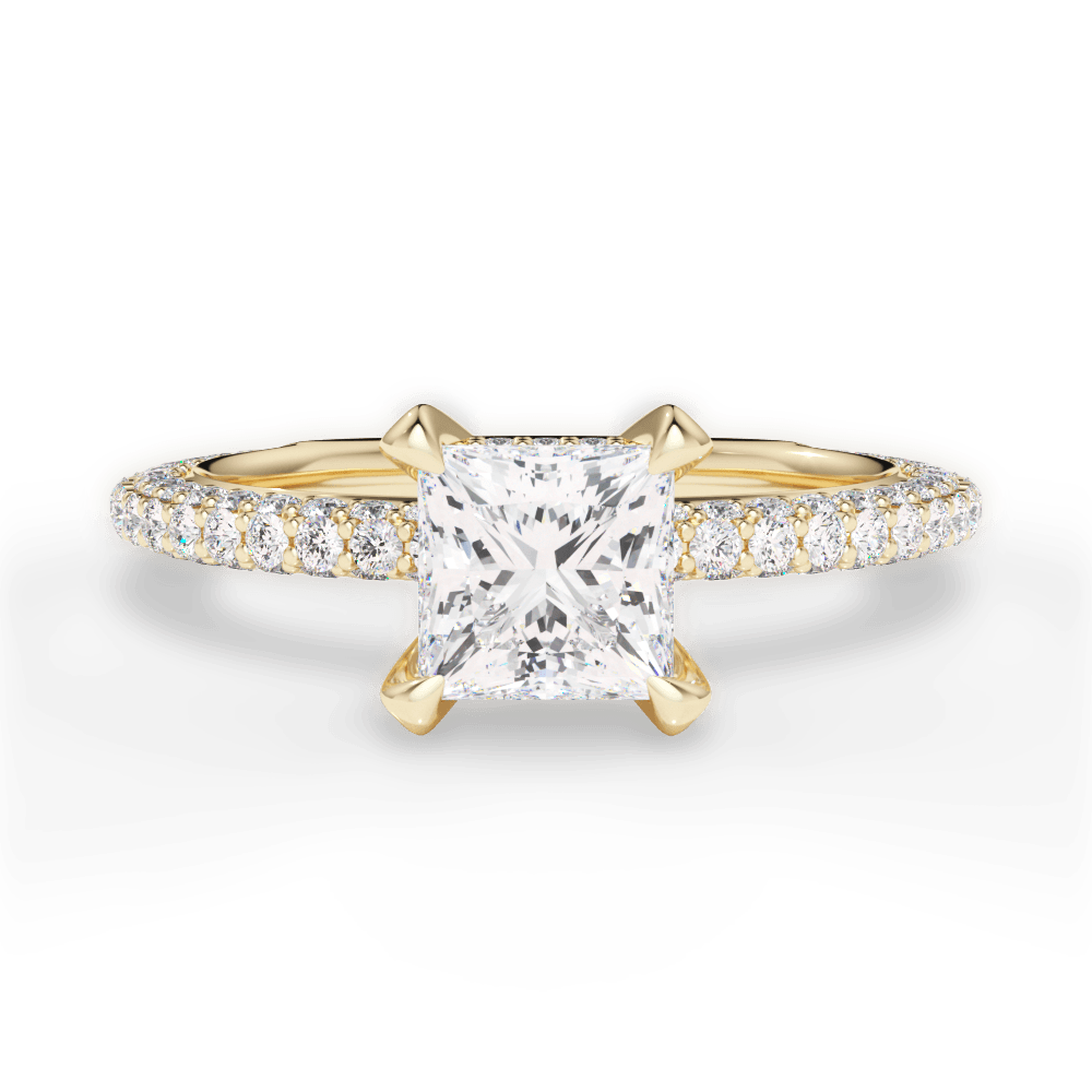 Madeline Princess Cut Lab Grown Diamond 18Kt Yellow Gold Engagement Ring